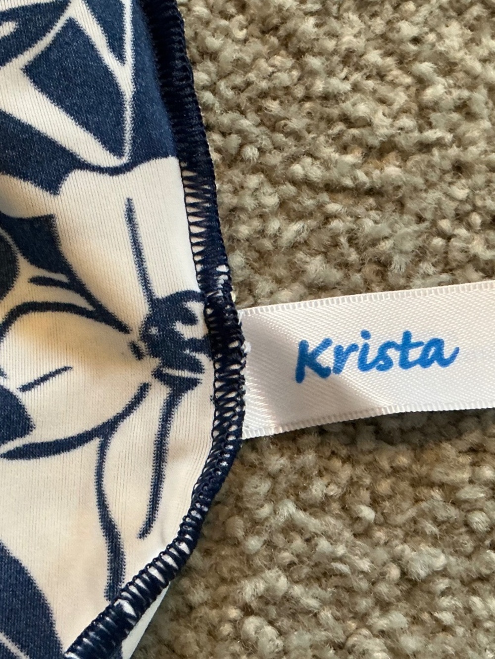 Krista - Tankini Swimsuit Blue and White Floral Top Matching Blue Bottom - Picture 5 of 15